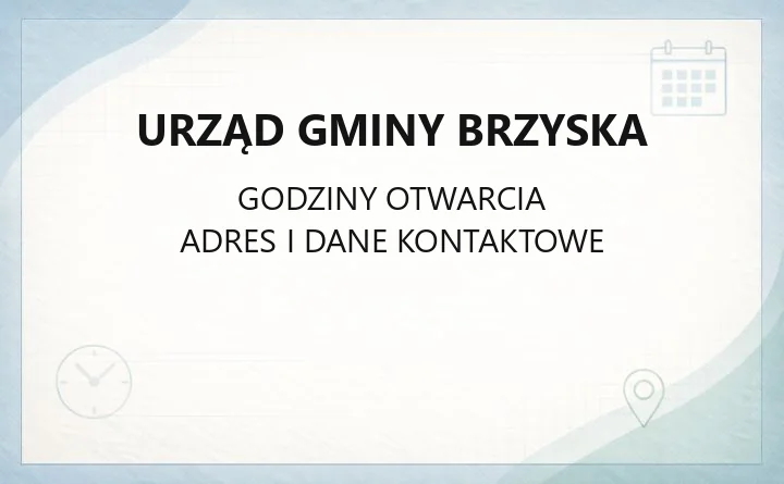 Urząd Gminy Brzyska - kontakt, godziny, referaty i e-usługi