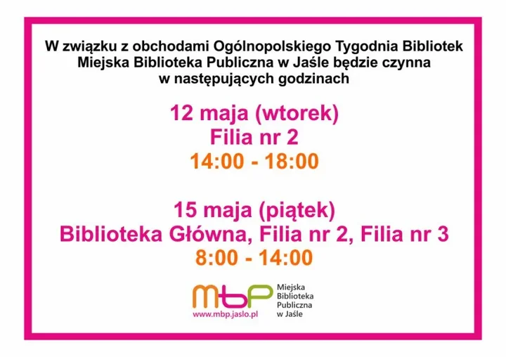 Biblioteka zmienia rytm na Tydzień Bibliotek - sprawdź skrócone godziny