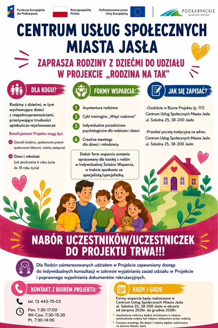 Rodziny z Jasła mogą otrzymać konkretne wsparcie. Nabór trwa